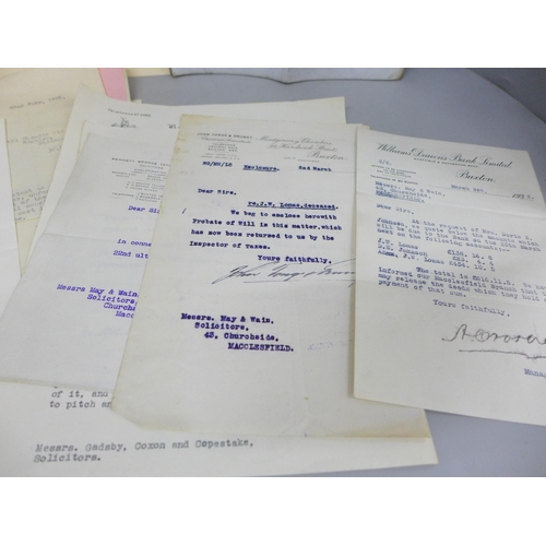 2043 - A collection of legal ephemera, etc., from the 1800s onwards, all related to the Buxton area of Nort... 