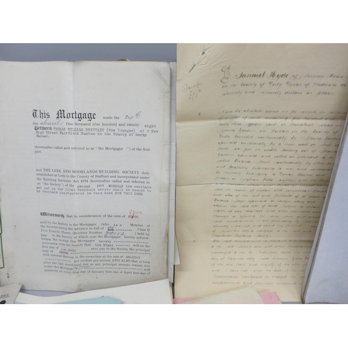 2043 - A collection of legal ephemera, etc., from the 1800s onwards, all related to the Buxton area of Nort... 