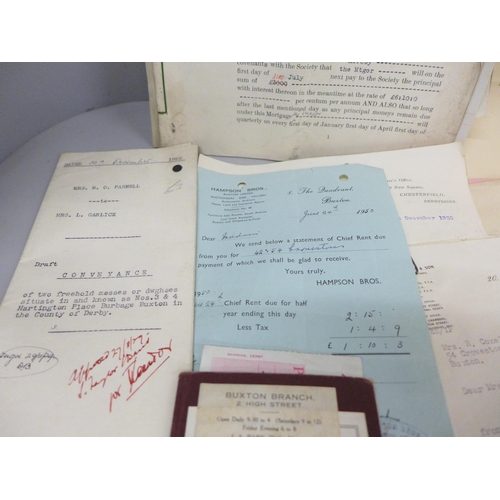 2043 - A collection of legal ephemera, etc., from the 1800s onwards, all related to the Buxton area of Nort... 