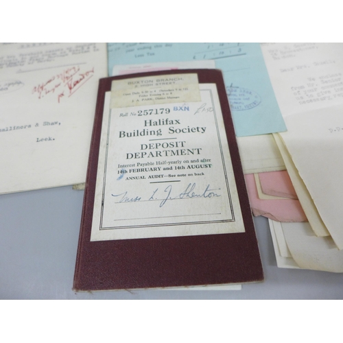 2043 - A collection of legal ephemera, etc., from the 1800s onwards, all related to the Buxton area of Nort... 