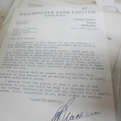 2043 - A collection of legal ephemera, etc., from the 1800s onwards, all related to the Buxton area of Nort... 