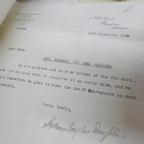 2043 - A collection of legal ephemera, etc., from the 1800s onwards, all related to the Buxton area of Nort... 