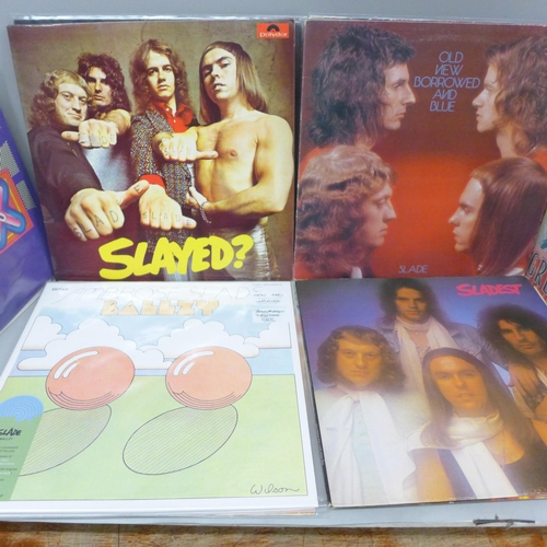 2044 - Eleven glam rock LP records, six T-rex including UK first pressings of Electric Warrior and Tanx and... 