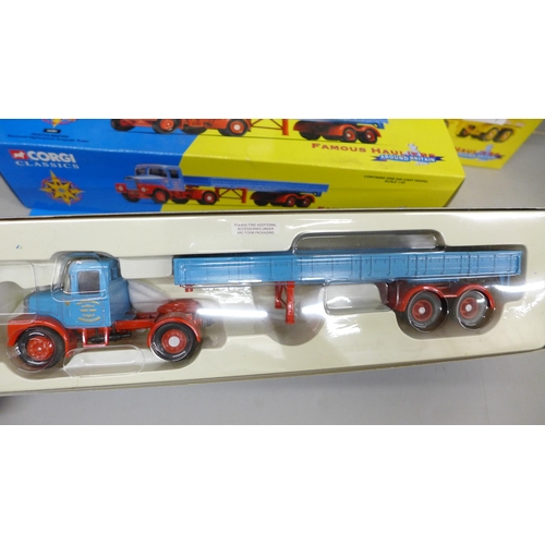 2045 - Seven Corgi models vehicles, including three Famous Hauliers and three Guy Invincible, boxed