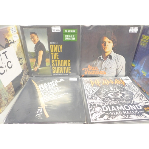 2049 - Ten new and sealed Rock and Folk Rock LP records including Def Leppard, Bruce Springsteen, Yes, Bob ... 