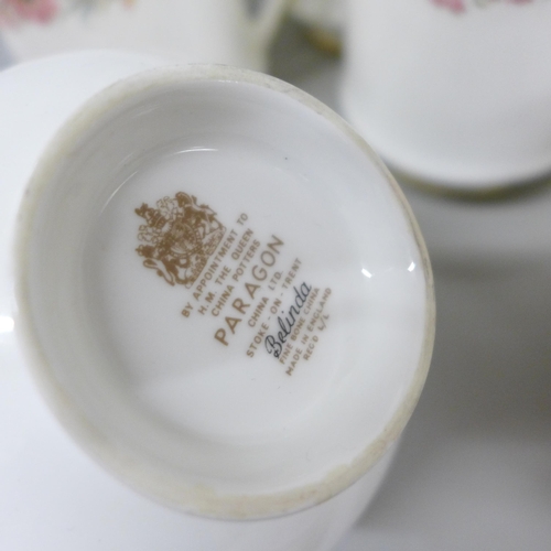 2054 - A Paragon Belinda tea and coffee service, 6 tea cups, 4 coffee cups, 10 saucers, 6 dinner plates, 6 ... 