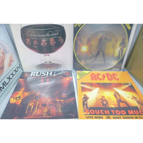 2056 - Eleven Rock LP records and 12