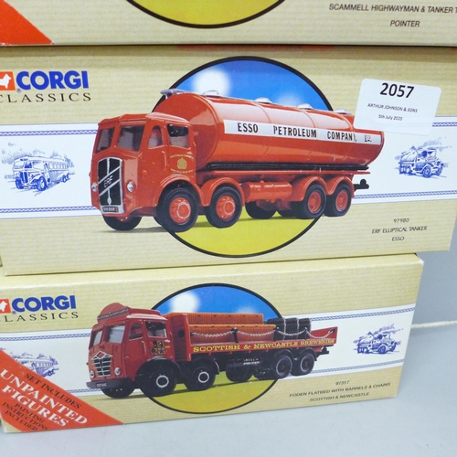 2057 - Seven Corgi Classics Road Transport model vehicles, all boxed