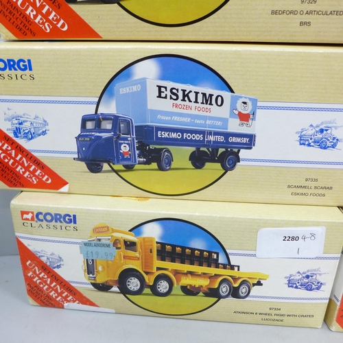 2057 - Seven Corgi Classics Road Transport model vehicles, all boxed
