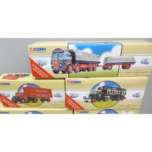 2057 - Seven Corgi Classics Road Transport model vehicles, all boxed