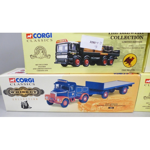 2061 - Seven Corgi Classics model vehicles, five Brewery Collection and two Whisky Collection