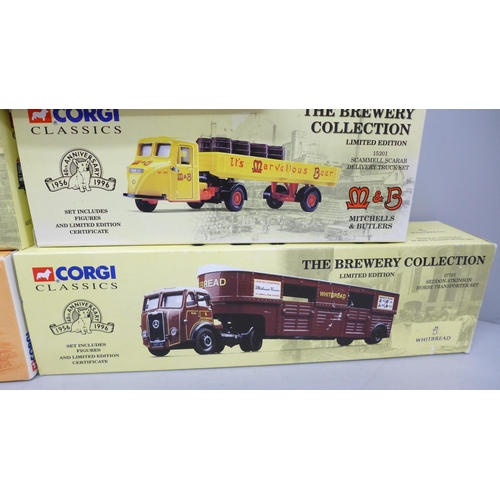 2061 - Seven Corgi Classics model vehicles, five Brewery Collection and two Whisky Collection