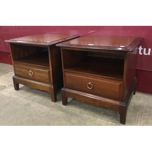 246 - A pair of Stag Minstrel mahogany single drawer bedside tables