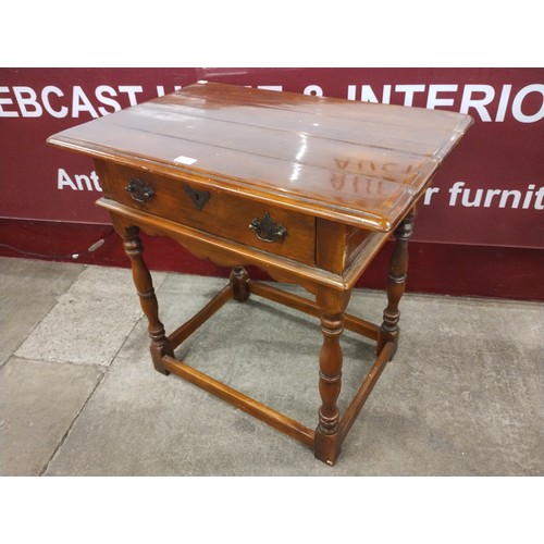 238 - A George I style hardwood single drawer side table