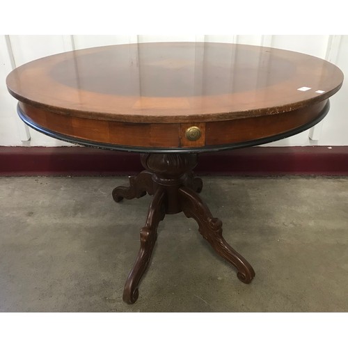 270 - An Italian style inlaid hardwood circular centre table