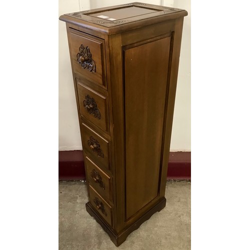 271 - A French style beech chest of drawers