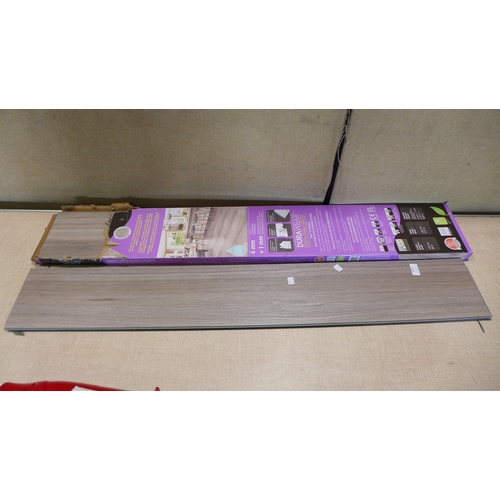 6165 - LED clock with temperature, A quantity of oak laminate flooring, and a Shark steam mop, (359A-37,75,... 