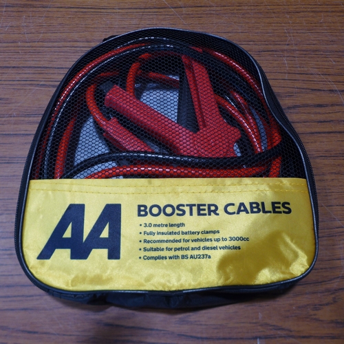 6123 - Five AA 3M booster cables for vehicles up to 3000cc, suitable for petrol and diesel vehicles (£11.86... 