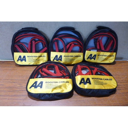6124 - Five AA 3M booster cables for vehicles up to 3000cc, suitable for petrol and diesel vehicles (£11.86... 