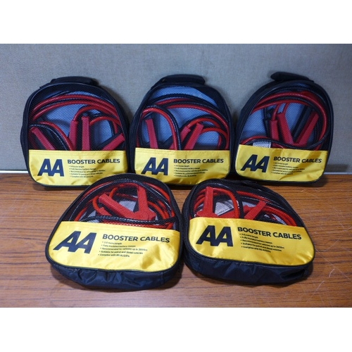 6129 - Five AA 3M booster cables for vehicles up to 3000cc, suitable for petrol and diesel vehicles (£11.86... 