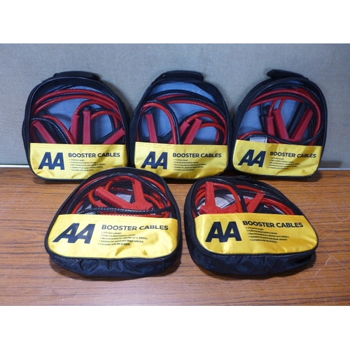 6133 - Five AA 3M booster cables for vehicles up to 3000cc, suitable for petrol and diesel vehicles (£11.86... 