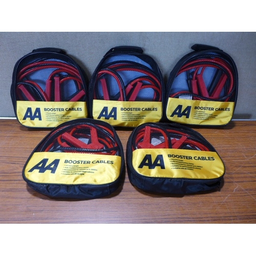 6134 - Five AA 3M booster cables for vehicles up to 3000cc, suitable for petrol and diesel vehicles (£11.86... 