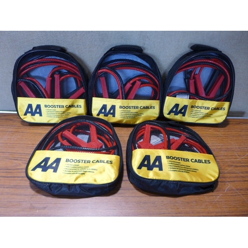 6135 - Five AA 3M booster cables for vehicles up to 3000cc, suitable for petrol and diesel vehicles (£11.86... 