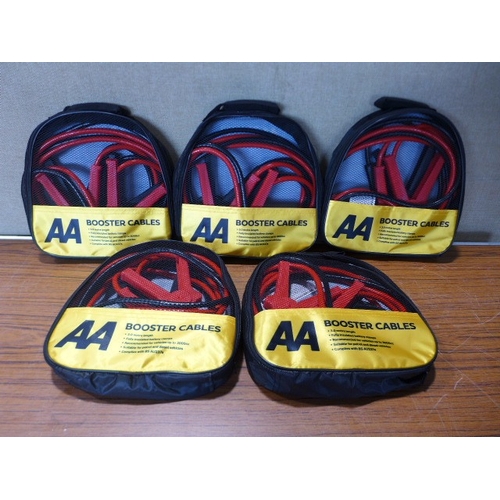 6136 - Five AA 3M booster cables for vehicles up to 3000cc, suitable for petrol and diesel vehicles (£11.86... 