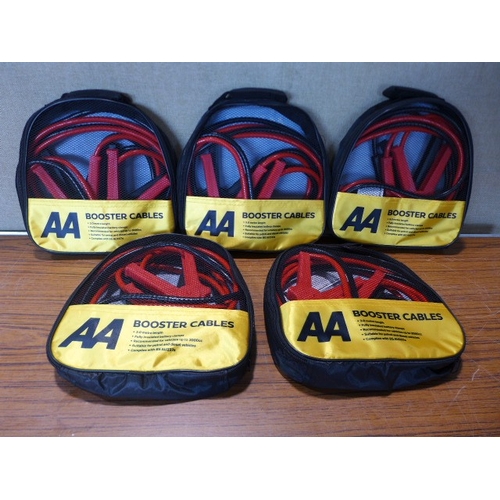 6137 - Five AA 3M booster cables for vehicles up to 3000cc, suitable for petrol and diesel vehicles (£11.86... 