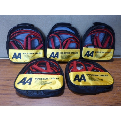 6138 - Five AA 3M booster cables for vehicles up to 3000cc, suitable for petrol and diesel vehicles (£11.86... 