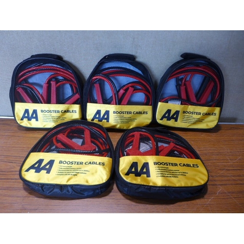 6139 - Five AA 3M booster cables for vehicles up to 3000cc, suitable for petrol and diesel vehicles (£11.86... 