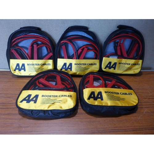 6140 - Five AA 3M booster cables for vehicles up to 3000cc, suitable for petrol and diesel vehicles (£11.86... 