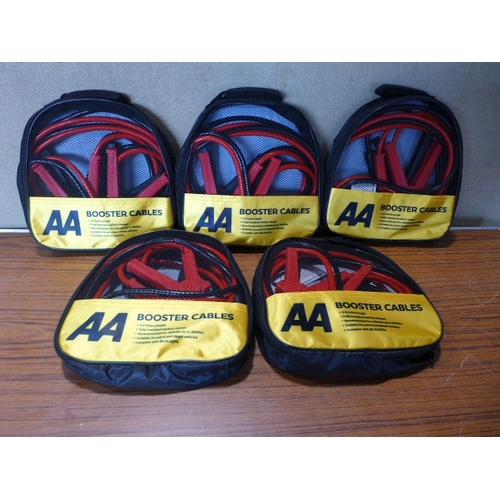 6141 - Five AA 3M booster cables for vehicles up to 3000cc, suitable for petrol and diesel vehicles (£11.86... 