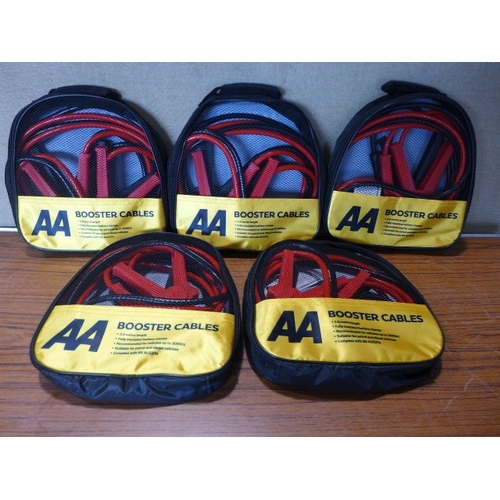 6142 - Five AA 3M booster cables for vehicles up to 3000cc, suitable for petrol and diesel vehicles (£11.86... 