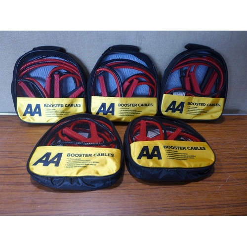 6143 - Five AA 3M booster cables for vehicles up to 3000cc, suitable for petrol and diesel vehicles (£11.86... 