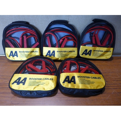 6144 - Five AA 3M booster cables for vehicles up to 3000cc, suitable for petrol and diesel vehicles (£11.86... 