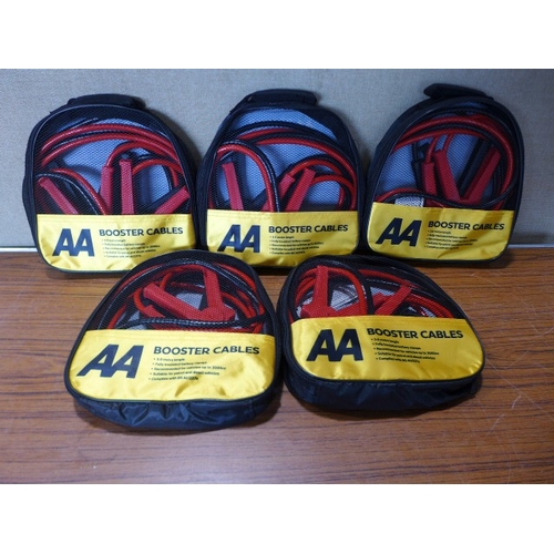 6145 - Five AA 3M booster cables for vehicles up to 3000cc, suitable for petrol and diesel vehicles (£11.86... 