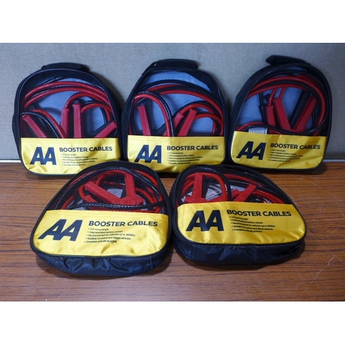 6147 - Five AA 3M booster cables for vehicles up to 3000cc, suitable for petrol and diesel vehicles (£11.86... 