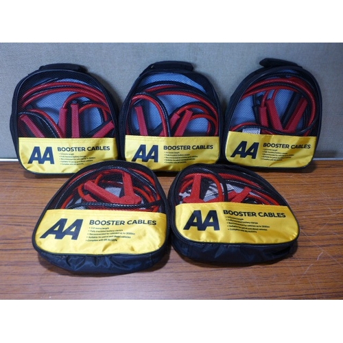 6154 - Five AA 3M booster cables for vehicles up to 3000cc, suitable for petrol and diesel vehicles (£11.86... 