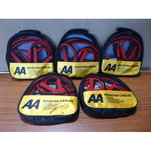 6156 - Five AA 3M booster cables for vehicles up to 3000cc, suitable for petrol and diesel vehicles (£11.86... 