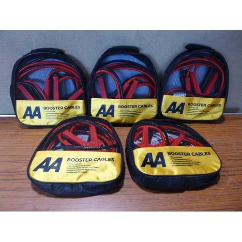 6158 - Five AA 3M booster cables for vehicles up to 3000cc, suitable for petrol and diesel vehicles (£11.86... 