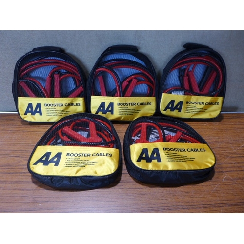 6159 - Five AA 3M booster cables for vehicles up to 3000cc, suitable for petrol and diesel vehicles (£11.86... 
