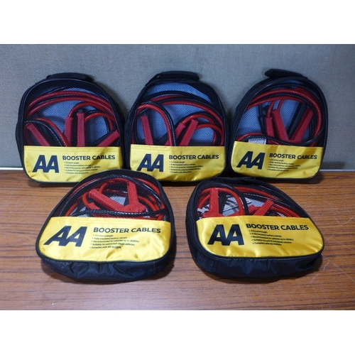 6161 - Five AA 3M booster cables for vehicles up to 3000cc, suitable for petrol and diesel vehicles (£11.86... 
