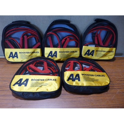 6162 - Five AA 3M booster cables for vehicles up to 3000cc, suitable for petrol and diesel vehicles (£11.86... 