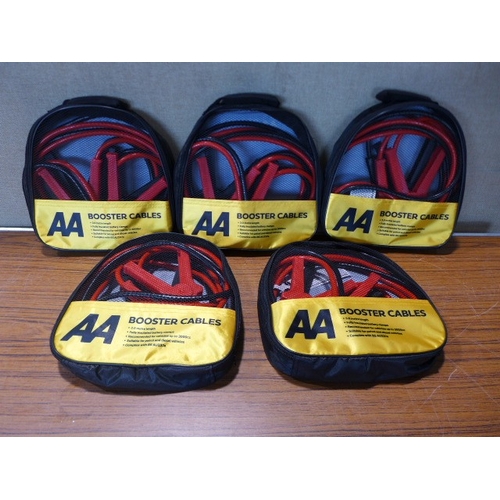 6163 - Five AA 3M booster cables for vehicles up to 3000cc, suitable for petrol and diesel vehicles (£11.86... 