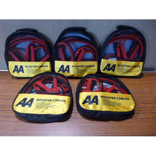 6164 - Five AA 3M booster cables for vehicles up to 3000cc, suitable for petrol and diesel vehicles (£11.86... 