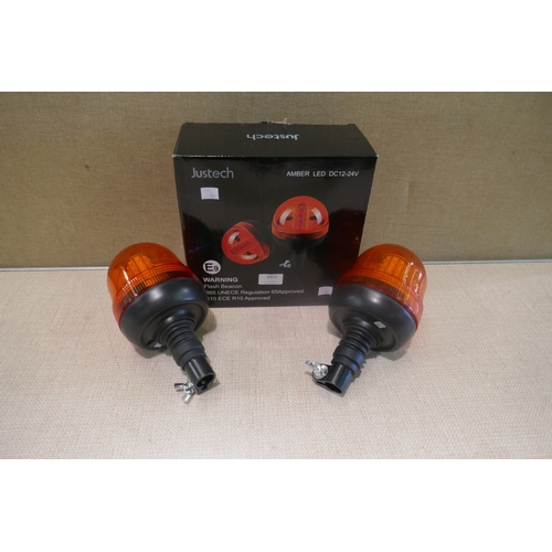 6423 - Justech amber rotating flash beacon lights, original RRP £49.875 + VAT (AJSAm4-579) *This lot is sub... 