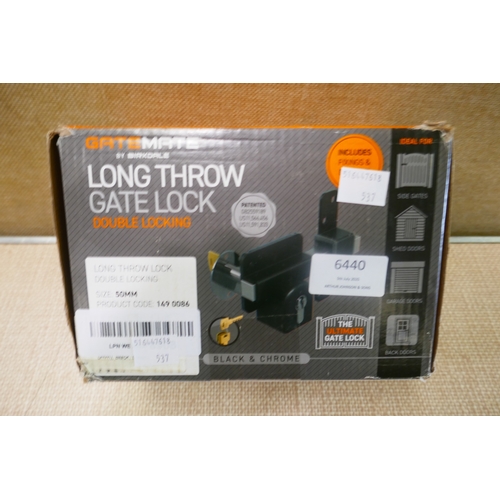 6440 - GateMate long throw gate lock, original RRP £57 + VAT (AJSAm4-537) *This lot is subject to VAT