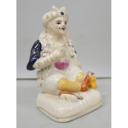 2024 - A 19th Century style Staffordshire pen holder figure in the form of a seated Turk, 13cms h