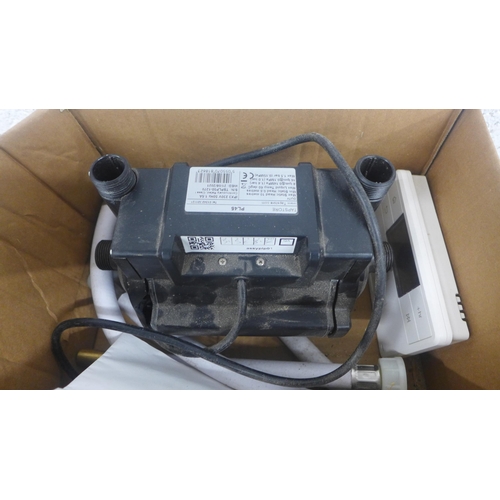 5184 - A Black and Decker DNJ450G mini electric hedge trimmer and a Turbo boast MK2 shower pump - in a box